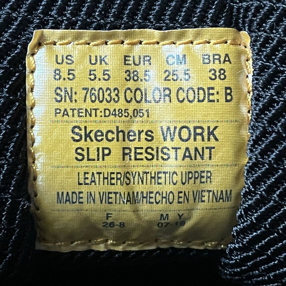 Women’s Skechers Work Black Soft Stride Slip Resistant Size 8.5B  Model #76033 - Picture 2 of 6